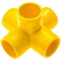 1 1/2″ Yellow 5-Way Furniture Grade PVC Fitting
