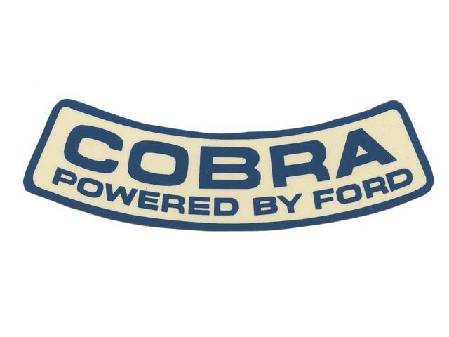 Air Cleaner Engine Decal, COBRA Powered By Ford