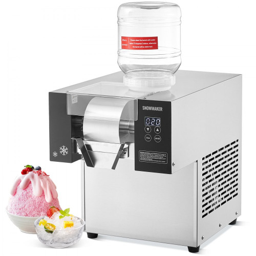 Commercial Snowflake Ice Machine - 276 lbs/24h Output, Stainless Steel Ice Shaver, Electric Snow Cone Maker with Air-Cooling System, Touch Control Panel