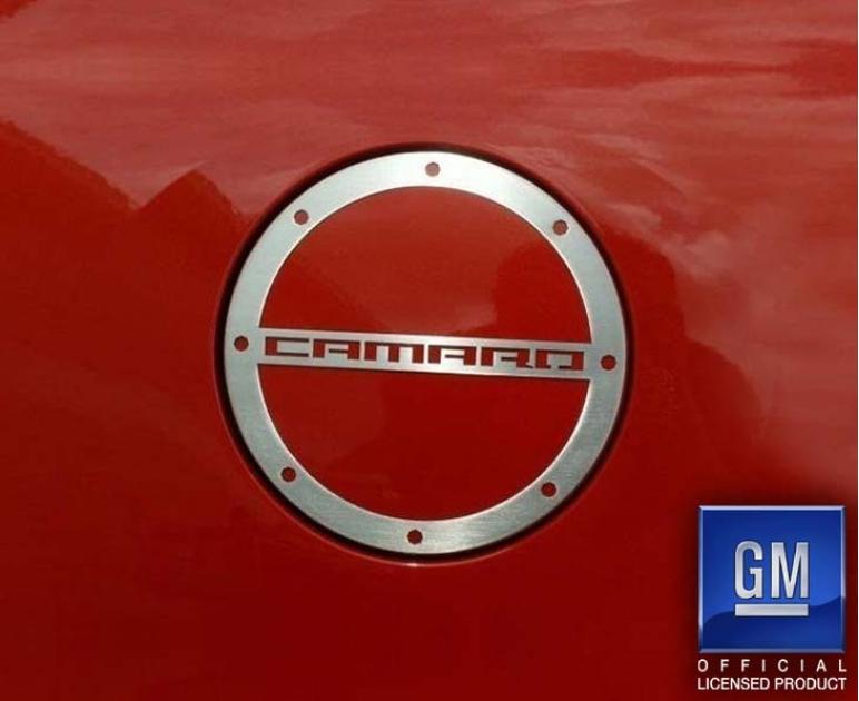 American Car Craft 2010-2018 Camaro- Gas Cap Cover 'CAMARO' Style, Stainless Steel (Brushed) 102059