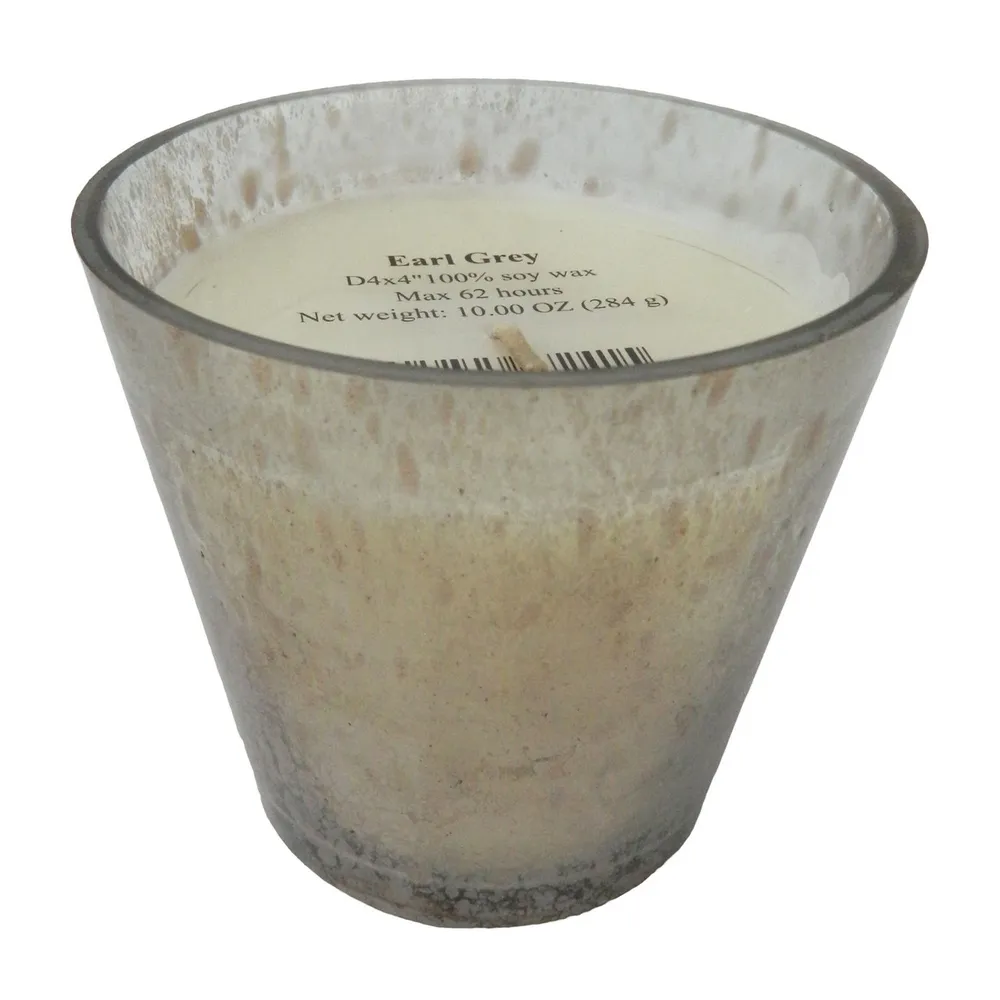 4″ Silver Earl Gray Scented Soy Wax Candle with Bubble Patterned
