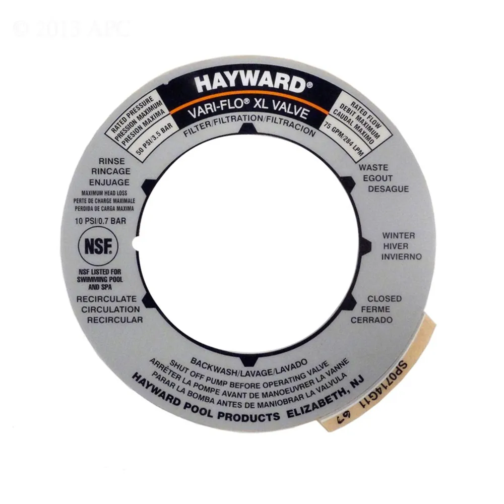 Upgrade Your Pool Maintenance with Gray Multi-Port Pool Sand Filter Valve Round Label Plate