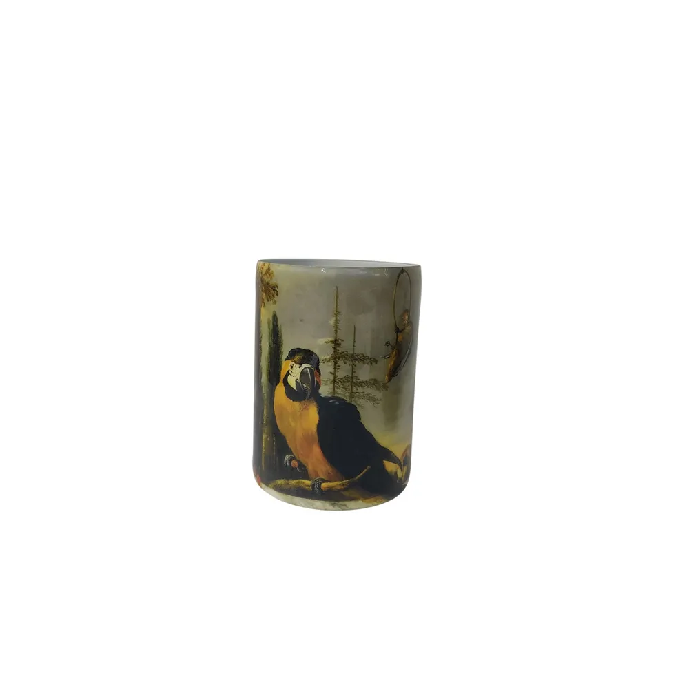 Large Parrot Glass Votive Candle Holder – 6″