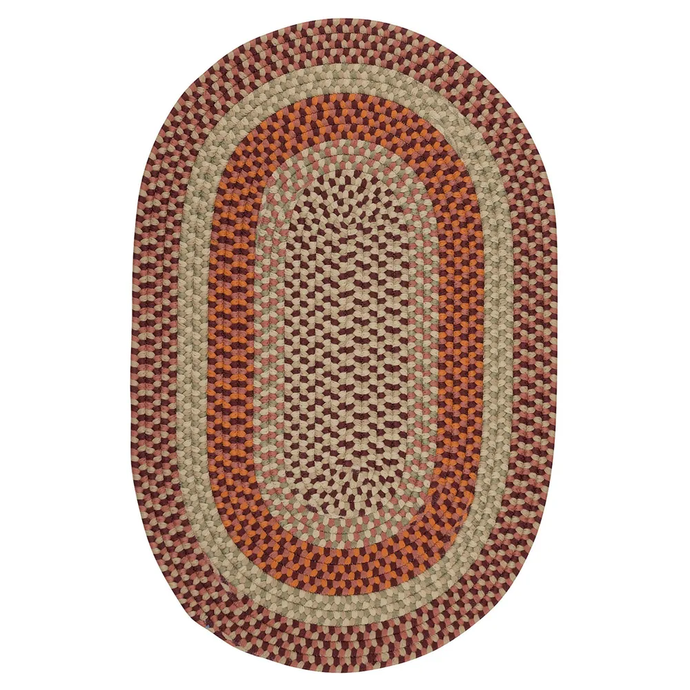 2′ x 3′ Red and Gray All Purpose Handcrafted Reversible Oval Outdoor Area Throw Rug