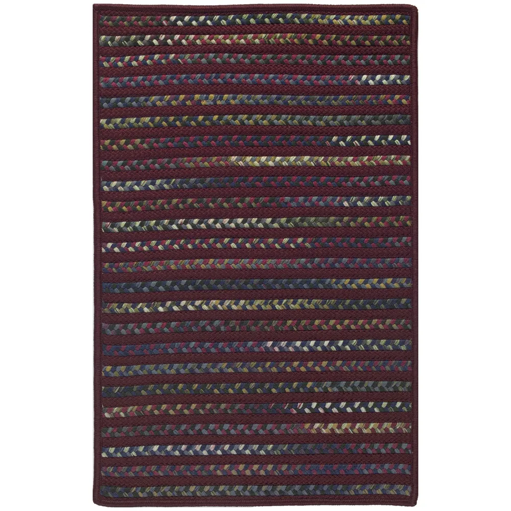 5′ x 5′ Merlot and White All Purpose Handcrafted Reversible Square Outdoor Area Throw Rug