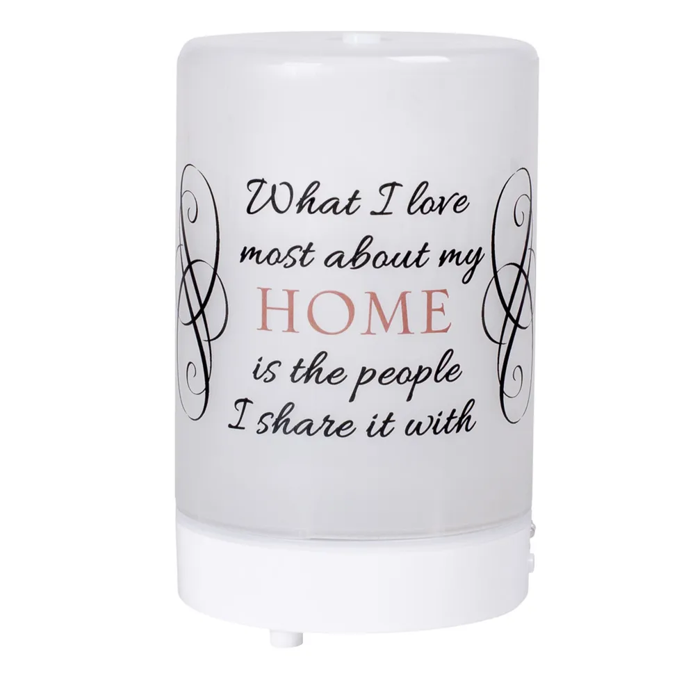 5.75″ LED White “What I Love Most” Inspirational Essential Oil DiffuserWhite “What I Love Most” LED Inspirational Essential Oil Diffuser 5.75″