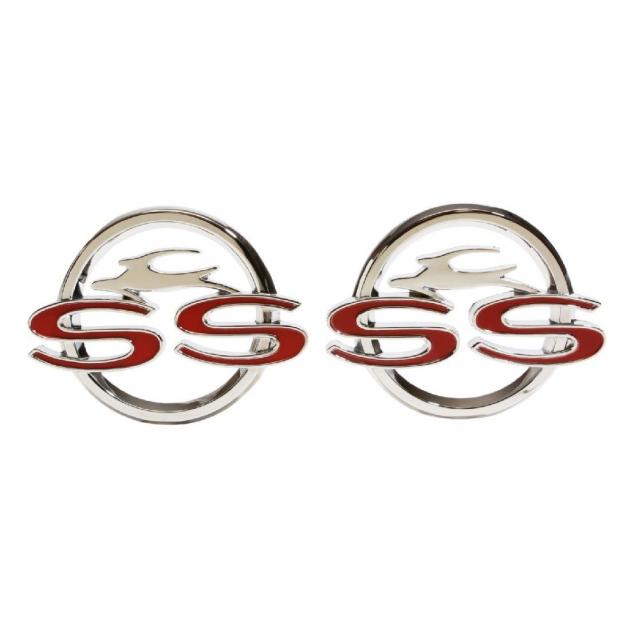 Trim Parts 62 Impala Rear Quarter Panel Emblem, Impala SS, Pair 2175