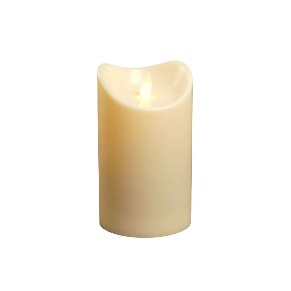 5″ Plain White Luminous Ivory Flame Less LED Candle with Timer
