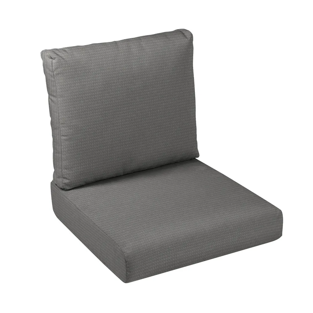 2-Piece Rounded Front Seating Outdoor Cushion Set – 25″ – Gray