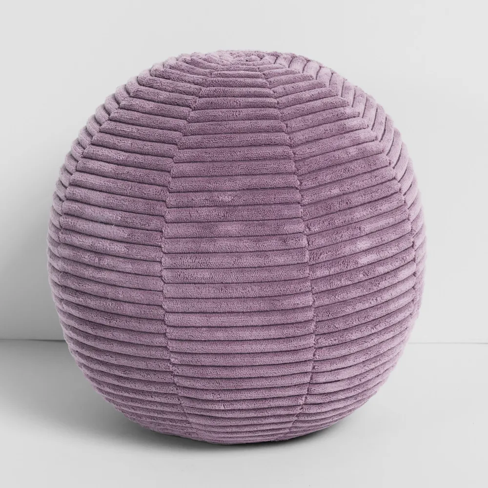 Solid Ribbed Ball Throw Pillow – 10″ – Purple