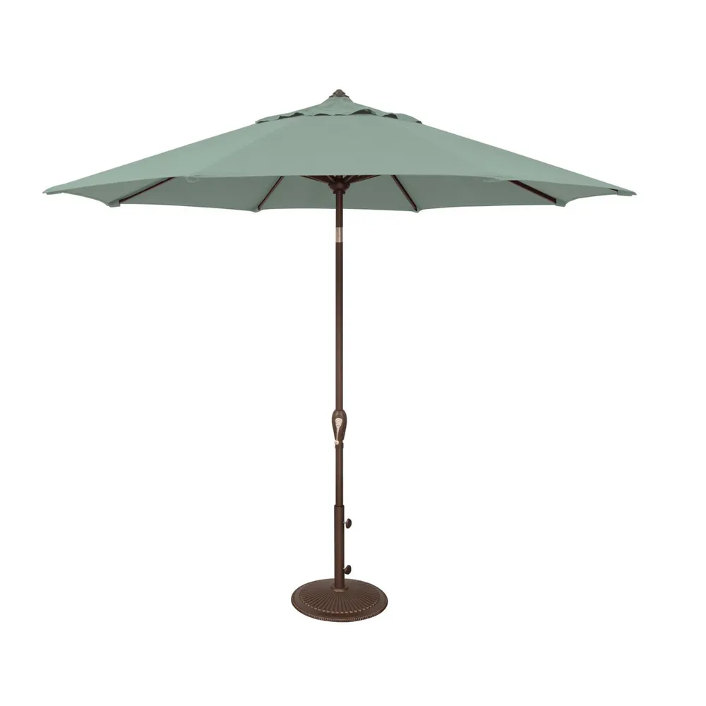 9ft Outdoor Octagon Patio Umbrella with Auto Tilt, Spa Blue