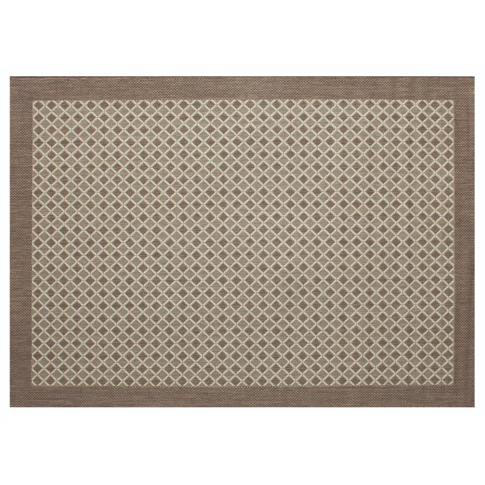 5.25′ x 7.25′ Taupe Brown and Beige Outdoor Rectangular Area Throw Rug