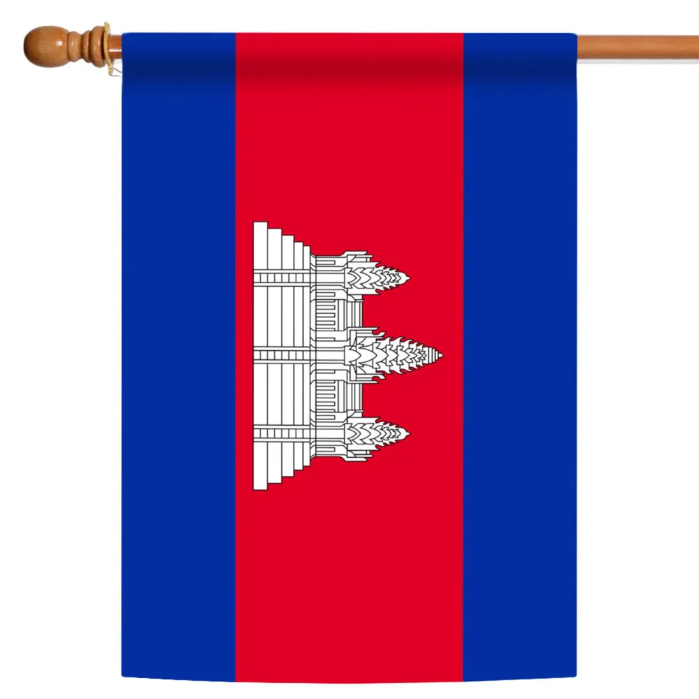 Red and Blue Cambodia Outdoor House Flag 40″ x 28″