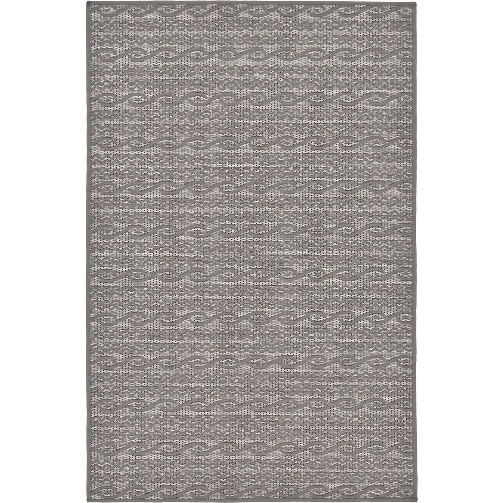3.25′ x 5′ Gray Striped Rectangular Outdoor Area Throw Rug