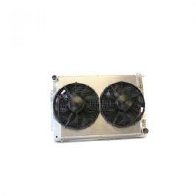 Camaro Radiator Combination Unit, 22.5, Aluminum, For Automatic Transmission Cars, Griffin, 1967-1969