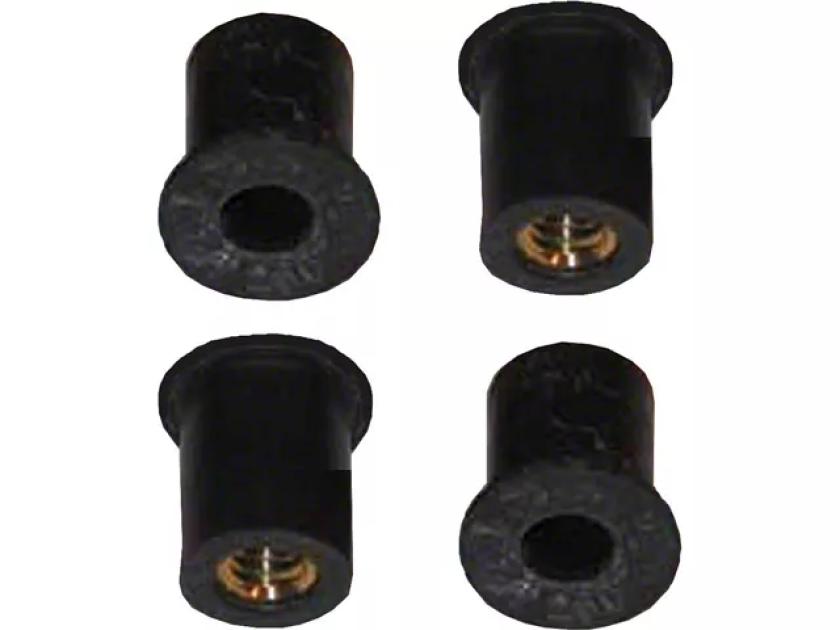 Redline Restomotive 1958 Full Size Chevy 4 Piece Rubber Windshield Wiper Motor Well Nuts