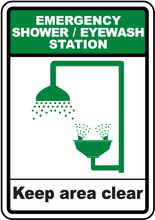 Emergency Shower / Eyewash Station Sign – Aluminum