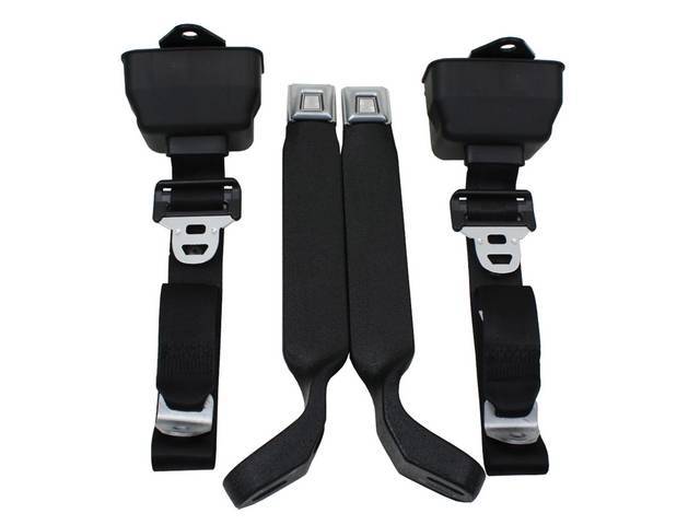 Front 3 Point Seat Belt Assembly, black
