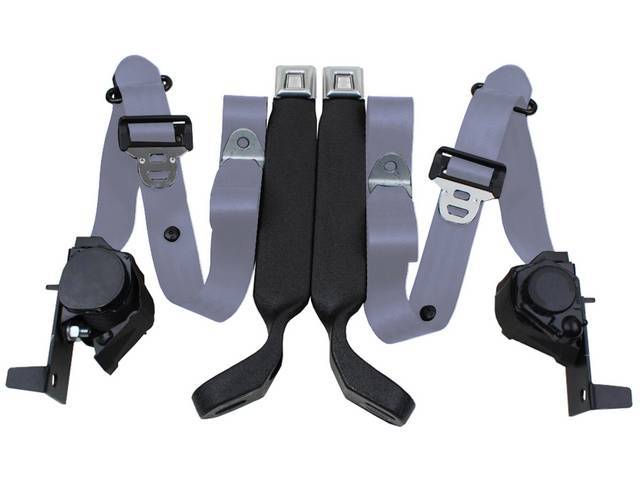Front 3 Point Seat Belt Assembly, light gray