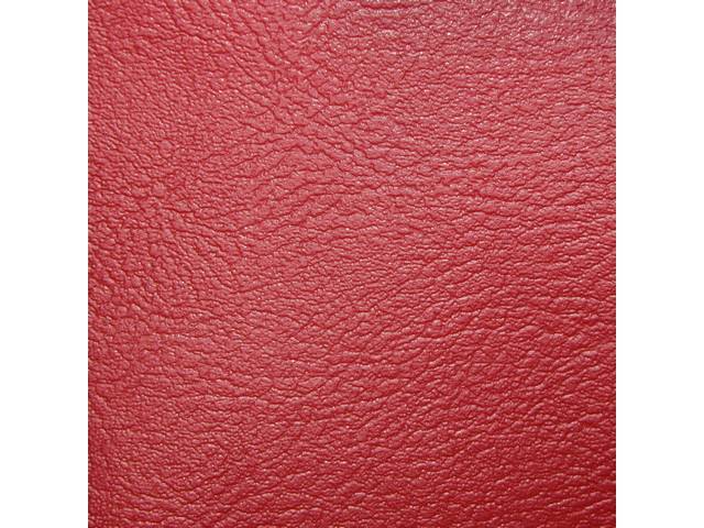 Front Split Back Bench Seat and Rear Bench Seat Upholstery Set, Red Vinyl With Red Vinyl Inserts