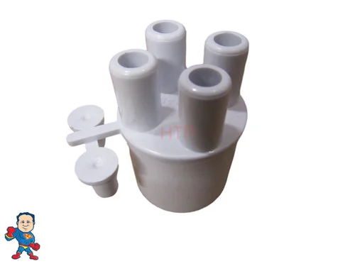 Four-Port Air Manifold – 1″ Spigot with (4) 3/8″ Barb Connections – Transition Style