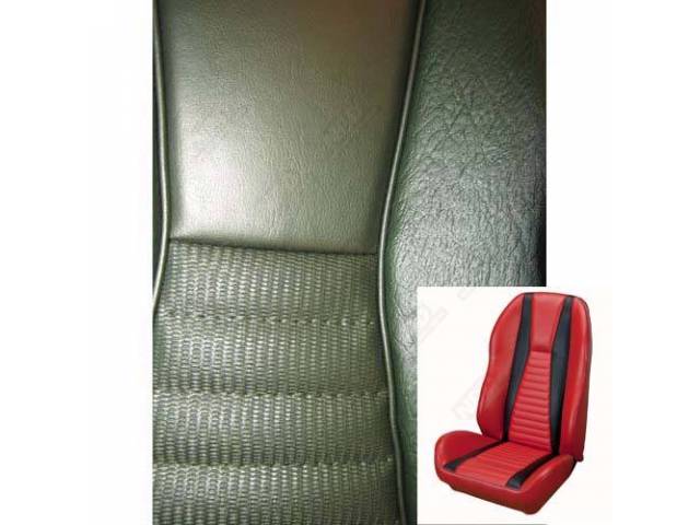 Front Bucket Seat Upholstery Set, TMI Sport Seat II, Mach 1, MediumGreen with Green Stripe