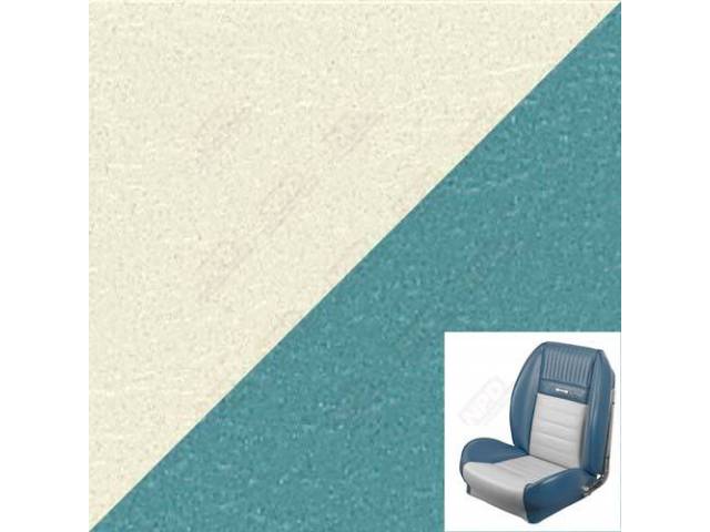Front Bucket Seat Upholstery Set, TMI Sport Seat II, Standard, Light Aqua and White Two Tone