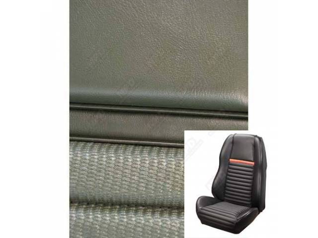 Front Bucket Seat Upholstery Set, TMI Sport Seat II, Mach 1, Dark Ivy Gold with Ivy Gold Stripe