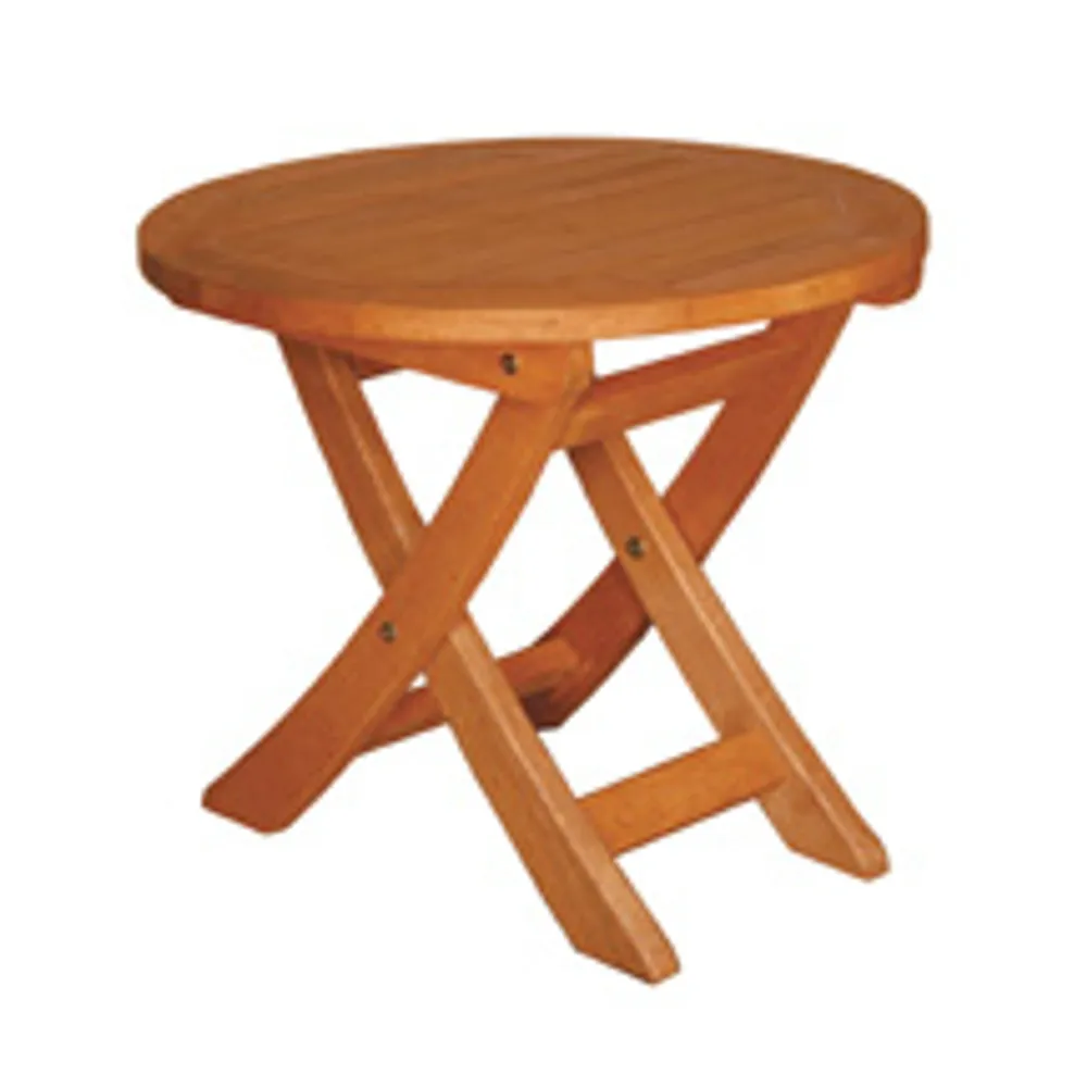 Nyatoh Hardwood Folding Patio End Table: Round