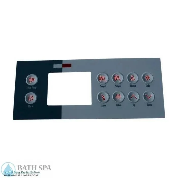 Gecko TSC-4 10 Button Topside Panel Overlay P1 P2 Bl Lt Eco Filt 9916-100761 Compatible Replacement Part