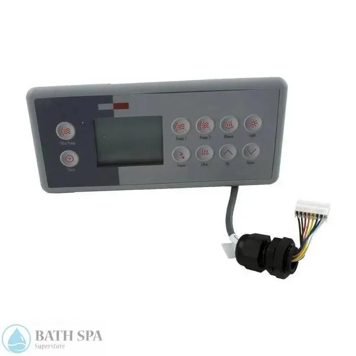 Gecko TSC 4K4 10 Button Spa Topside Panel Three Pumps Large Rectangular LCD Display With 8 Pin JST Plug