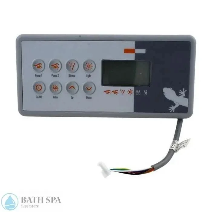Gecko TSC-8 K-8 8-Button Spa Topside Panel For Two Pumps With LCD Display Large Rectangular BDLTSC8GE1