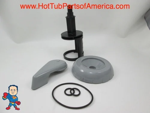 Gray Buttress Diverter Valve Cap Handle Stem O-Ring Kit 3 3/4″ Notched Spa Replacement Parts