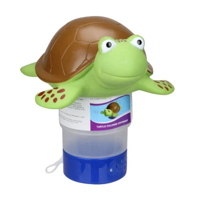 Green and Brown Floating Turtle Swimming Pool Chlorine Dispenser for Clean Pool