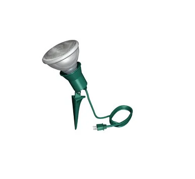 Green Outdoor Flood Lamp Holder with Ground Stake