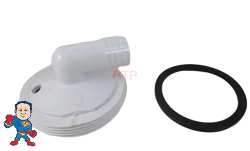 Heater Union Tailpiece 2 1/2″ mbt x 1″ barb 90° with Pressure Tap & Gasket for Saratoga Retrofit