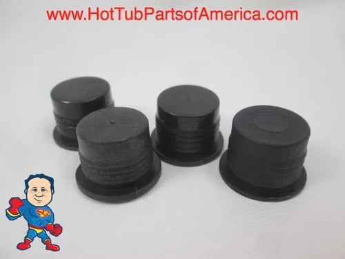 Hot Tub Pillow Mounting Cups – Set of 4 Black Receptacles (9/16″ Hole) Universal Fit