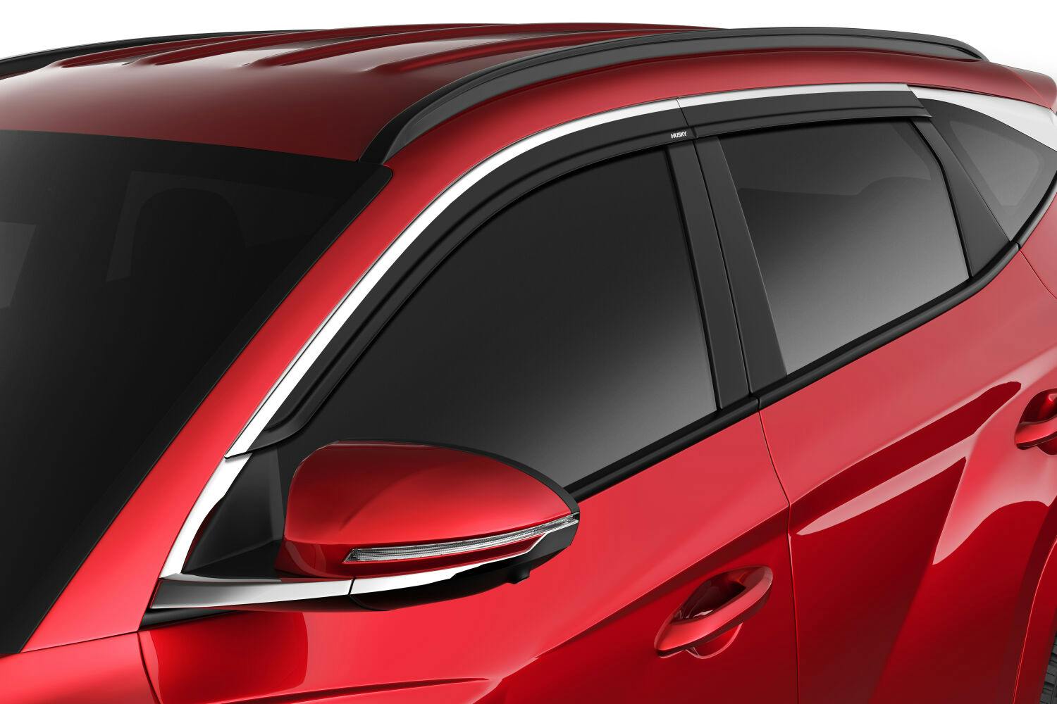 Husky Liners 2886001 Low Profile Ventvisor Deflector; Smoke with Chrome Trim; Outside Mount; 6 pc.
