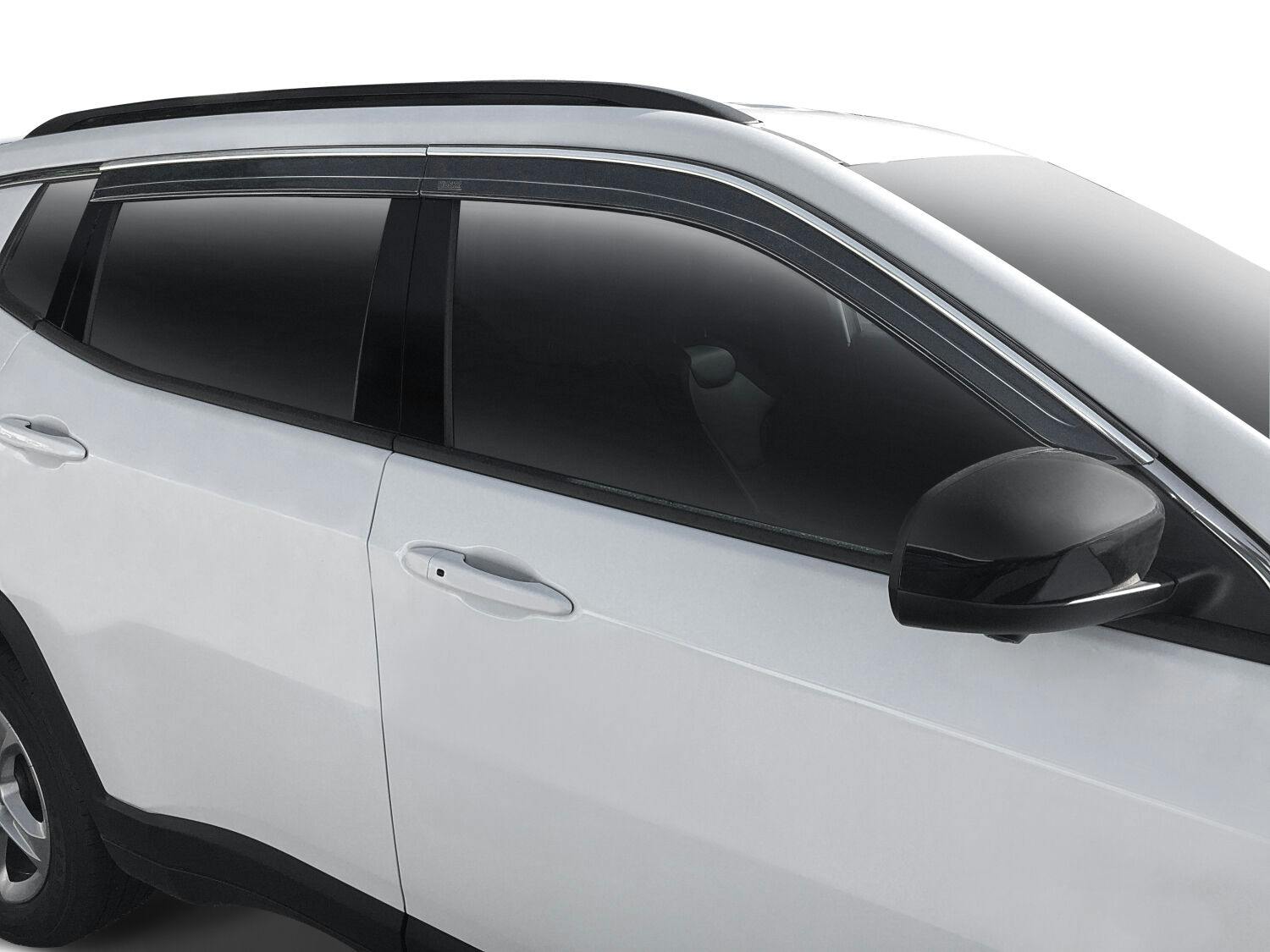 Husky Liners 2884002 Low Profile Ventvisor Deflector; Smoke with Chrome Trim; Outside Mount; 4 pc.