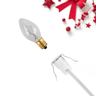 Illuminate Your Patio with a 6′ White Wire Replacement C7 Single Light Cord for Miniature Villages and Special Projects