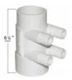 Jacuzzi Spa Manifold Water 4 Port 3/4 Inch Barb 6540-314