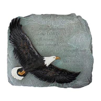 Joseph’s Studio Religious Verse and Eagle Outdoor Garden Stepping Stone | 12.5″ | Infuse Positivity into Your Surroundings