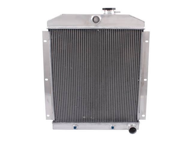 Radiator, Aluminum, Champion, Natural finish, 3 row w/ transmission cooler