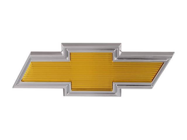 Grille Emblem, *Bowtie*, yellow center w/ chrome surround, reproduction
