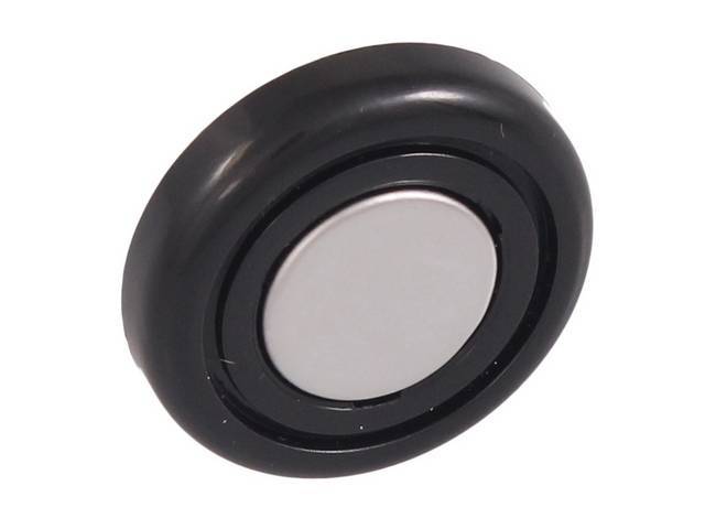 Wiper Switch Knob, polished stainless steel with black accents, reproduction