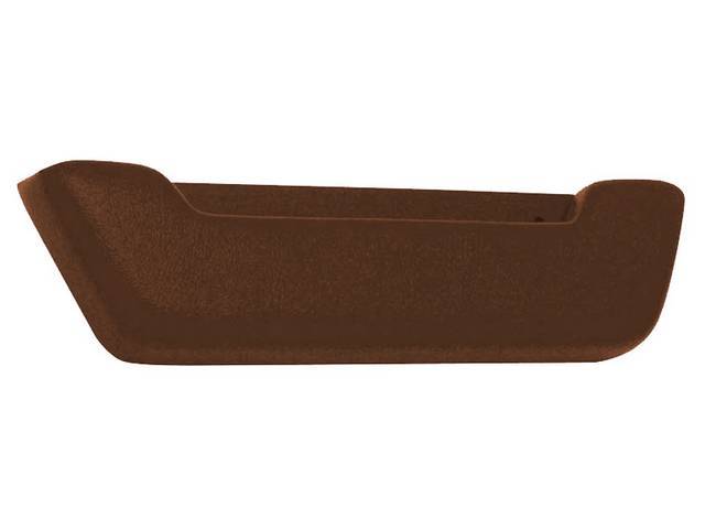 Front Door Arm Rest, Dark Saddle, RH or LH, reproduction