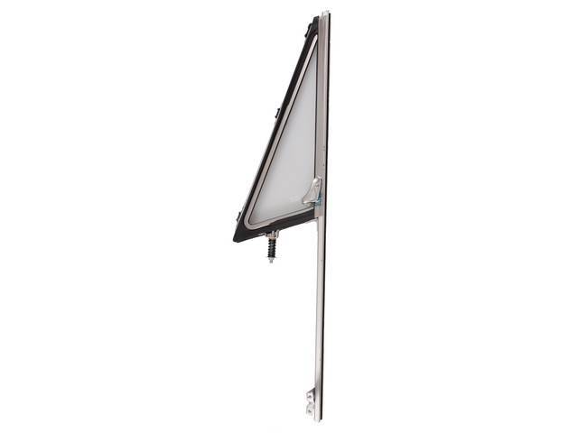 Vent Window Glass Assembly, clear glass, RH, reproduction