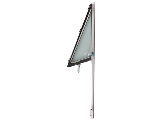 Vent Window Glass Assembly, green glass, RH, reproduction