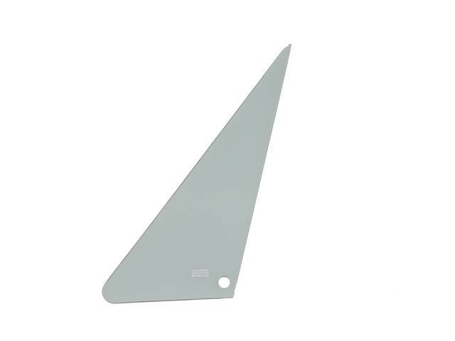 GLASS, Vent Window, green tinted, w/o hole for handle, RH or LH, sold each, repro
