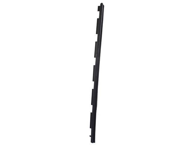 Weatherstrip / Felt, Front Door Window, Outer, located at the beltline, RH, black, reproduction
